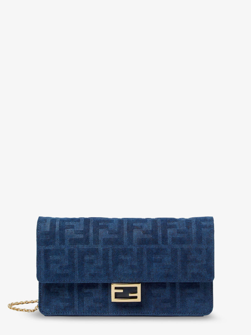 Fendi Fendi Wallet On Chain Baguette Bag Blue Women - World Class Fashion