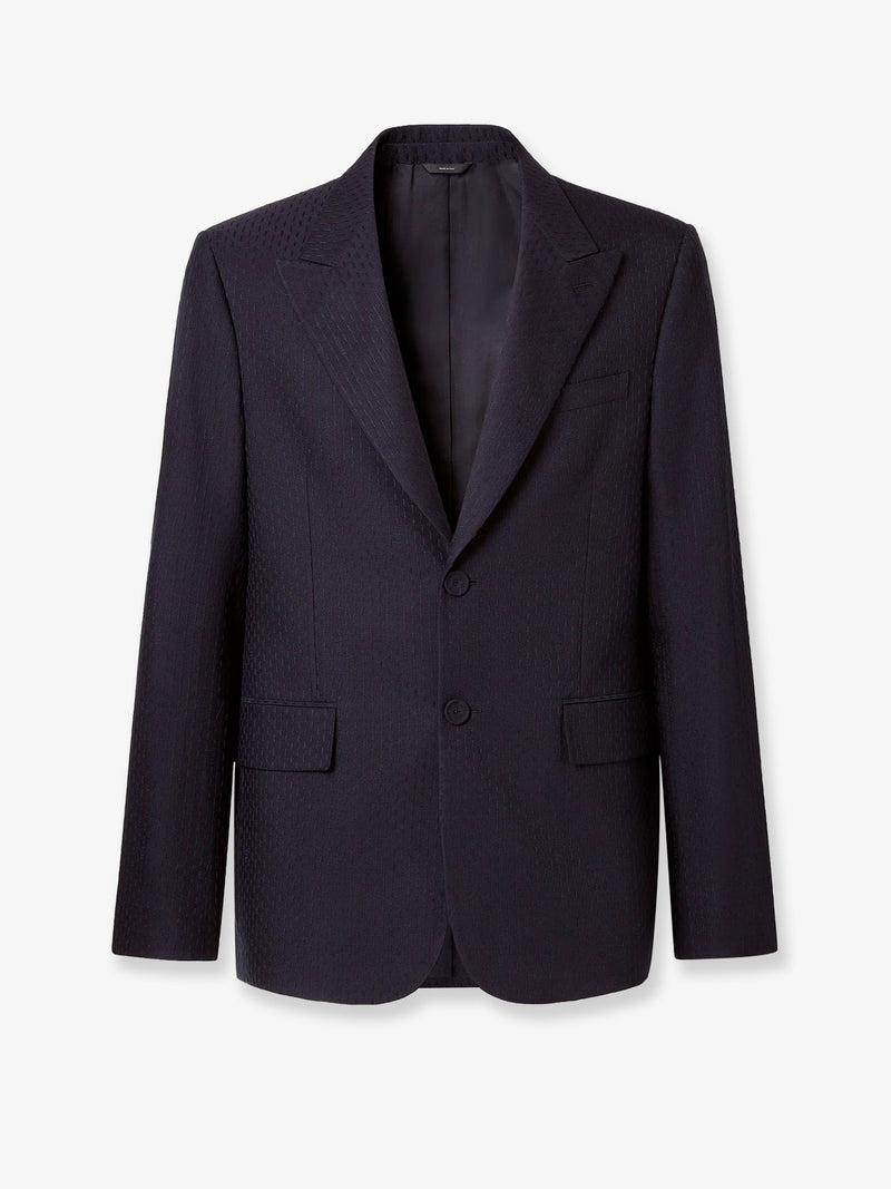 Fendi Fendi Formal Wool and Cotton Blazer Blue Men - World Class Fashion