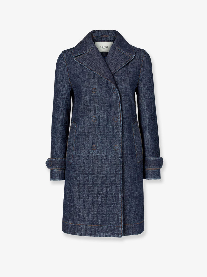 Fendi Fendi FF Padded Denim Caban Blue Women - World Class Fashion