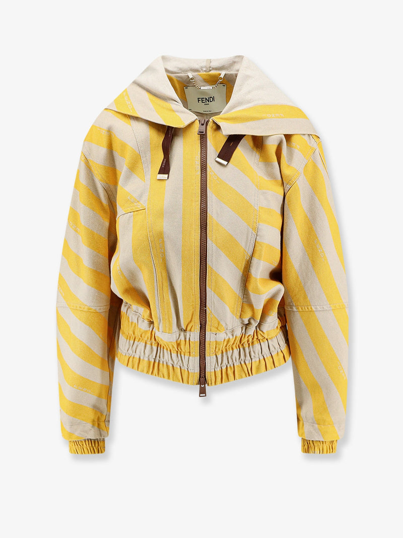 Fendi Fendi Cotton and Linen Jacket Yellow Women - World Class Fashion