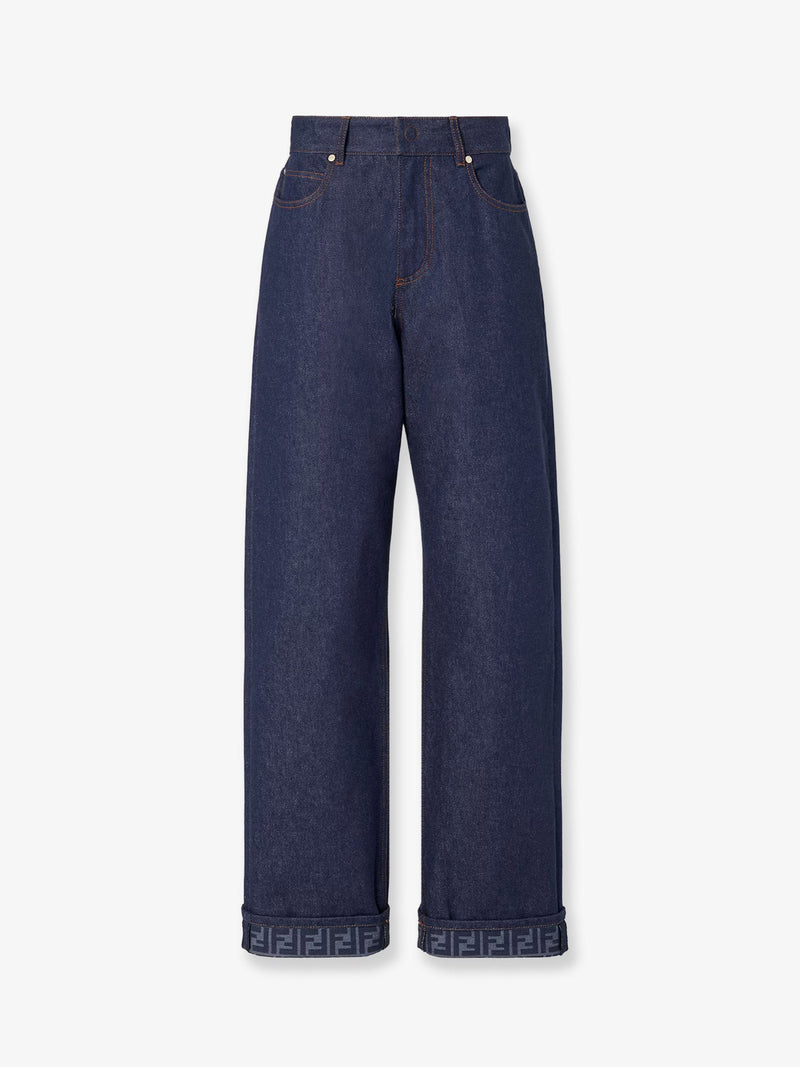 Fendi Fendi Denim Jeans with FF Detail Blue Women - World Class Fashion