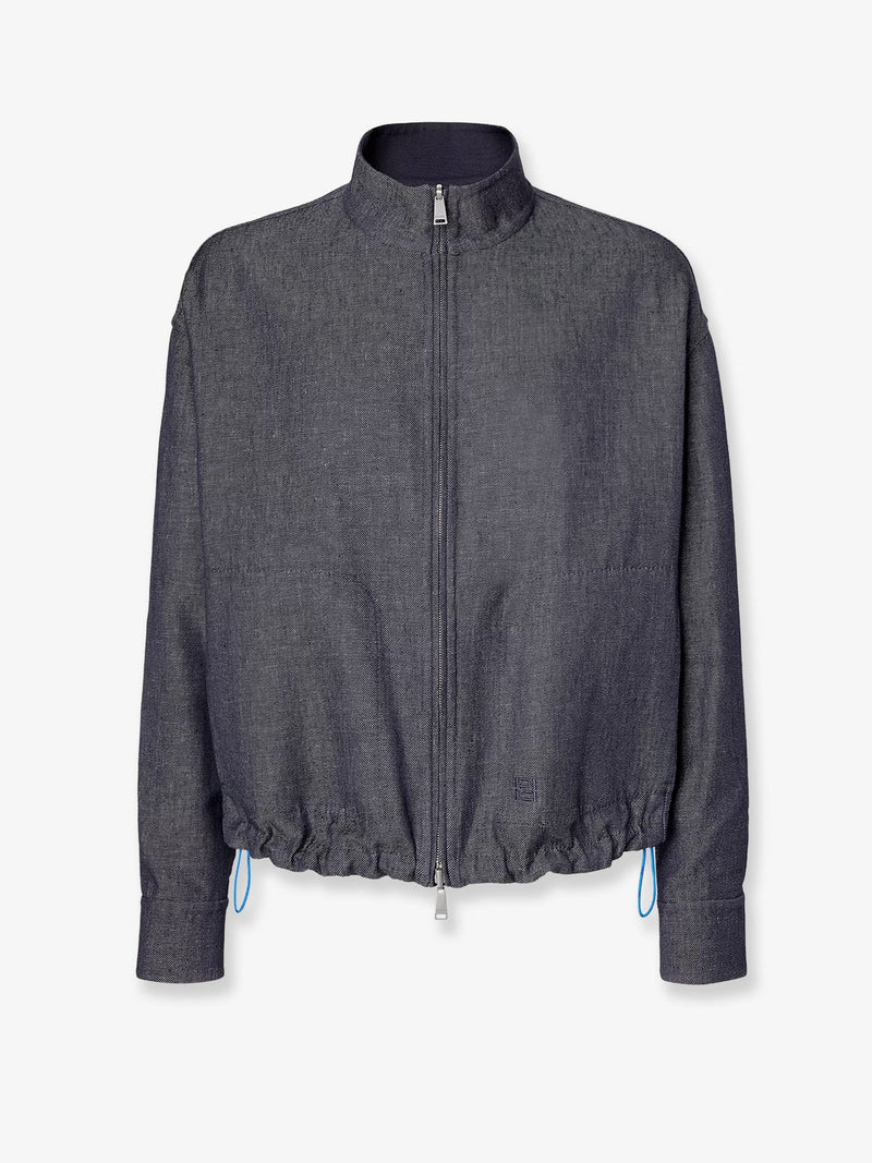 Fendi Fendi Reversible Denim Jacket With Embroidered Ff Logo - World Class Fashion