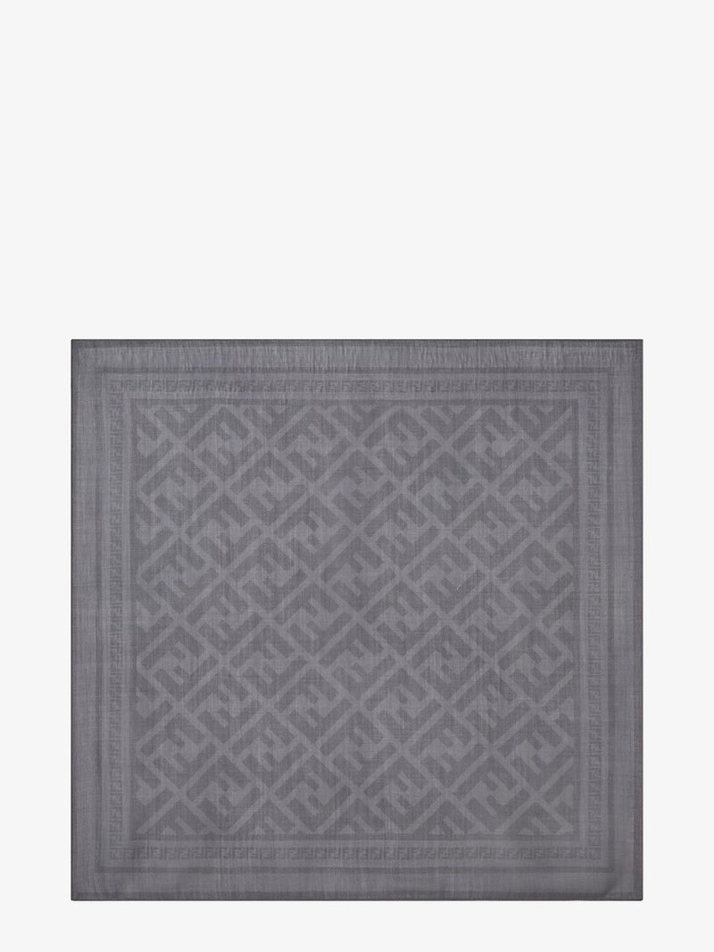 Fendi Fendi Wool and Silk Scarf Grey Men - World Class Fashion