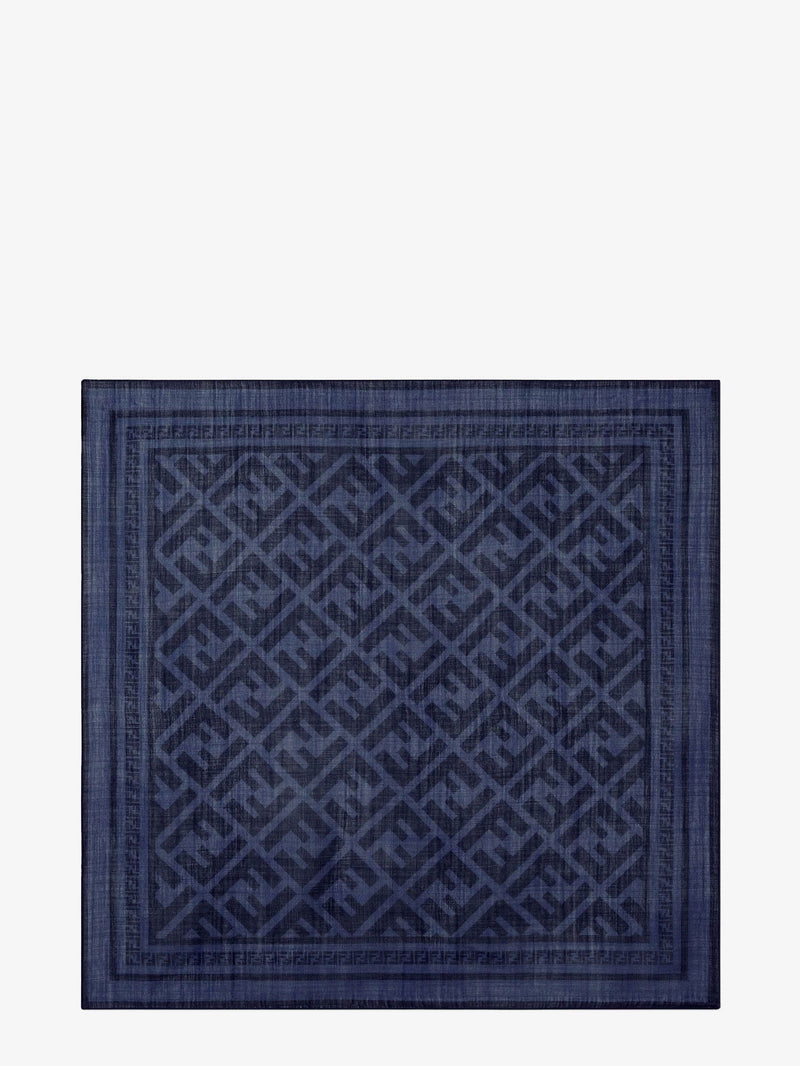 Fendi Fendi Wool and Silk Scarf Blue Men - World Class Fashion