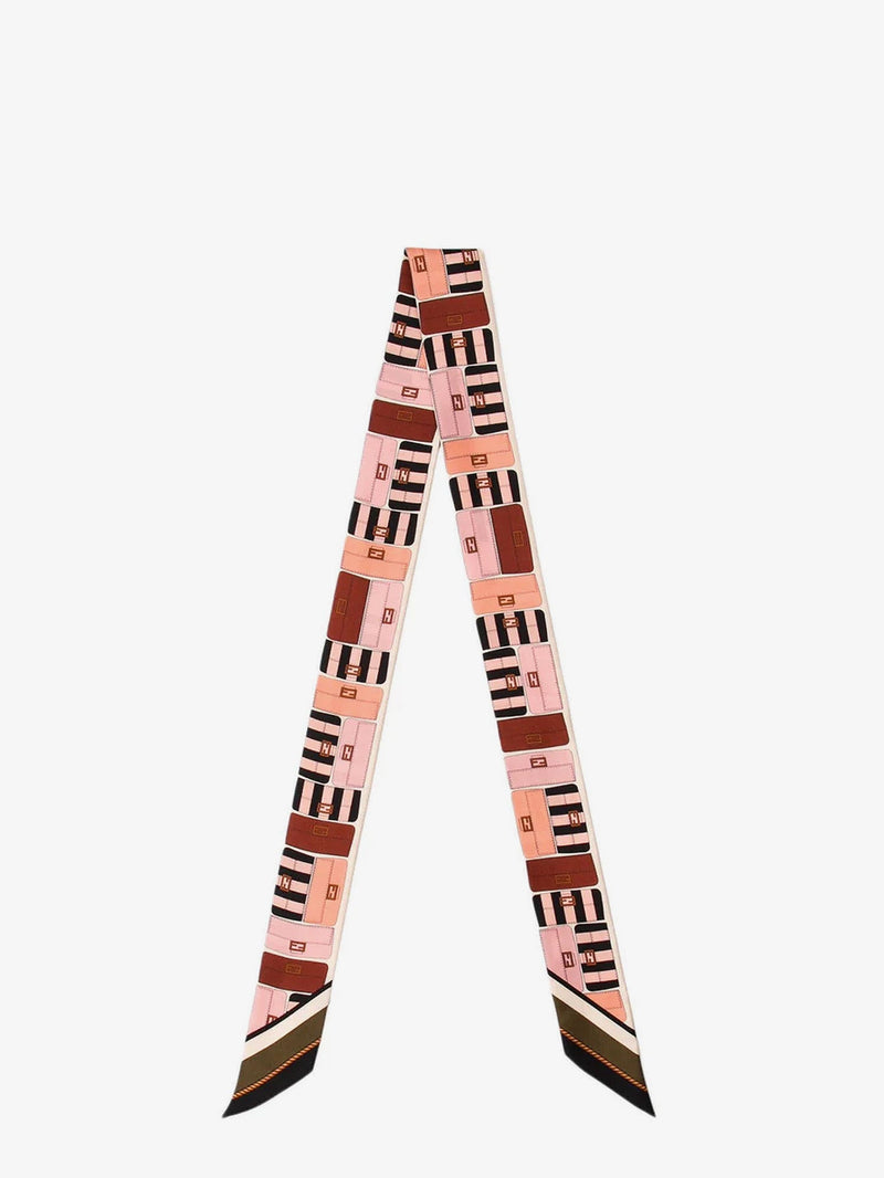 Fendi Fendi Wrappy Multicolor Silk Bandeau Pink - World Class Fashion