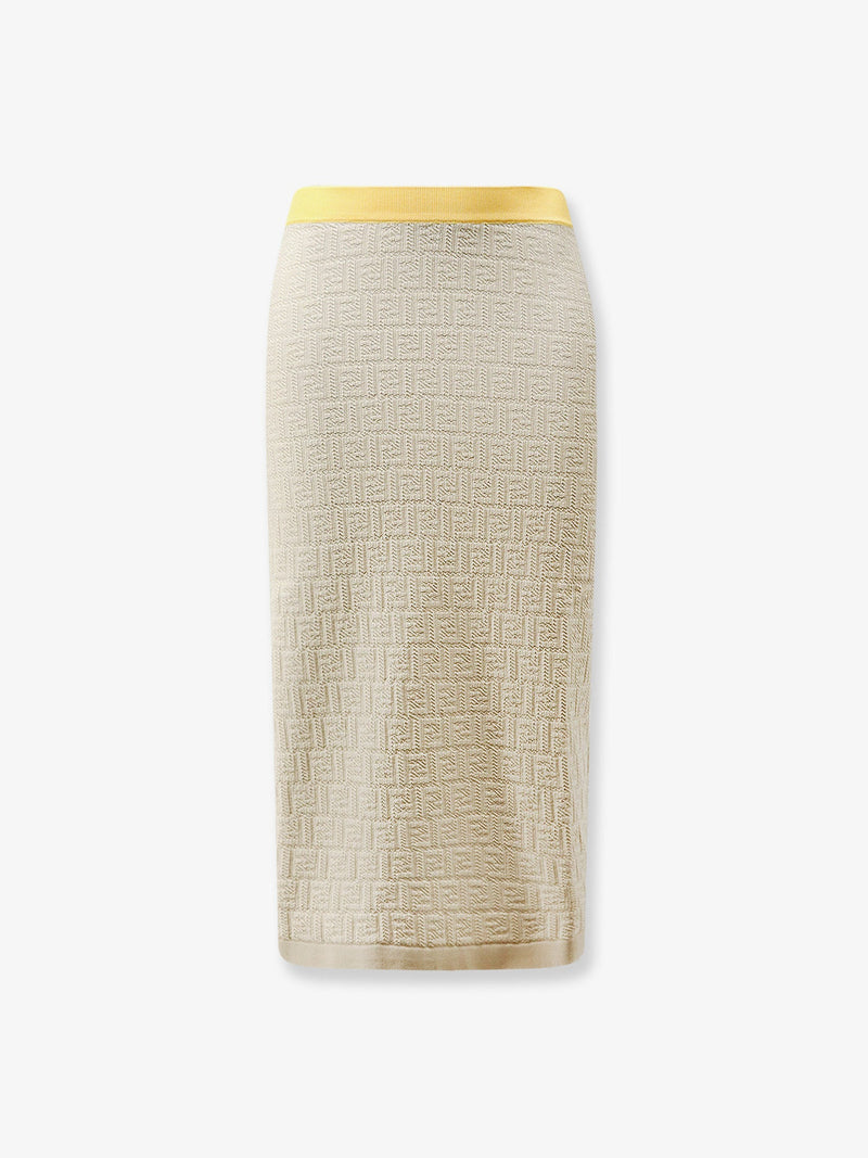 Fendi Fendi FF Color Block Skirt Beige - World Class Fashion