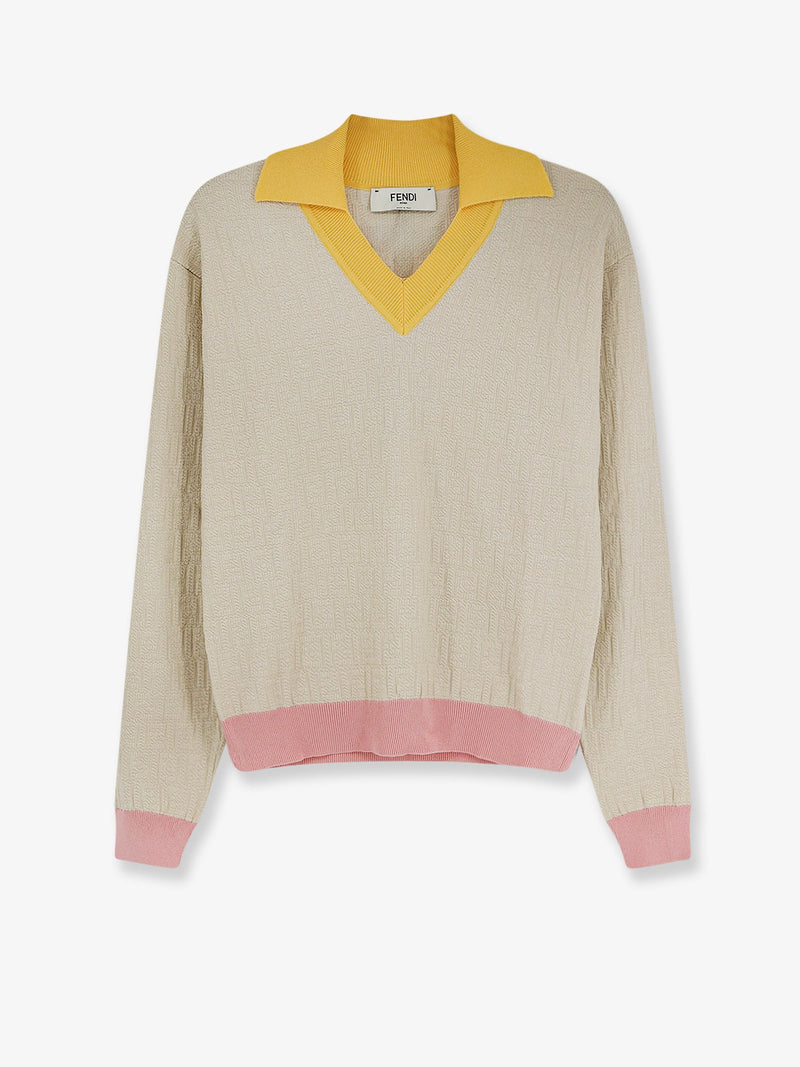 Fendi Fendi Cotton and Silk Sweater Beige Women - World Class Fashion