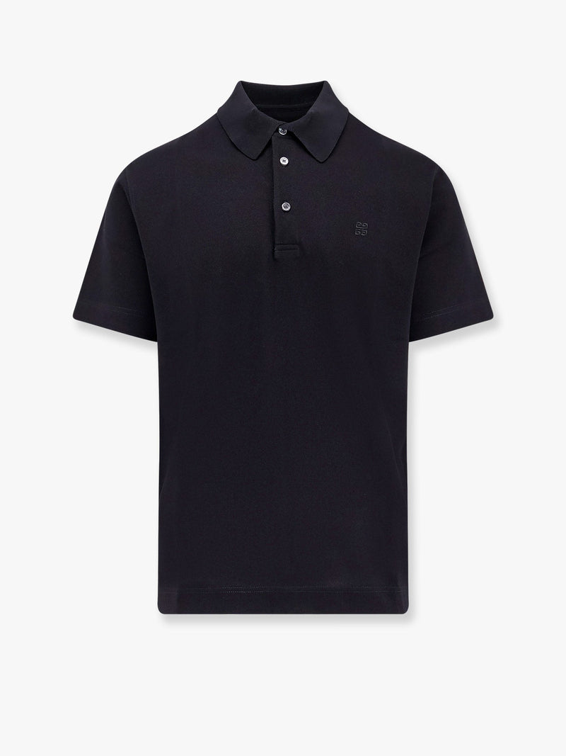 Givenchy Givenchy Piqué Cotton Polo Shirt with 4G Embroidery Black - World Class Fashion
