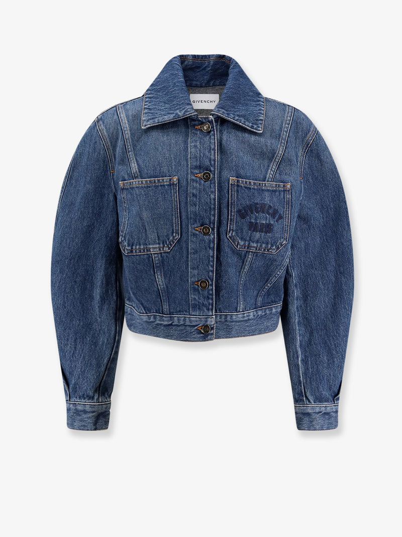Givenchy Chaqueta de mezclilla Givenchy con logo bordado azul - World Class Fashion