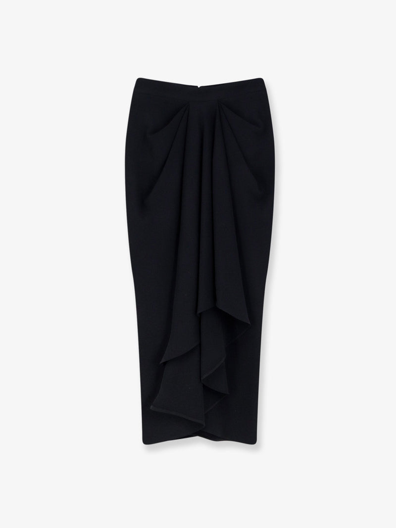 Givenchy Falda midi drapeada Givenchy negra para mujer - World Class Fashion