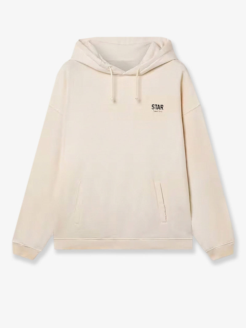 Golden Goose Sudadera extragrande de algodón Golden Goose para hombre, color beige - World Class Fashion