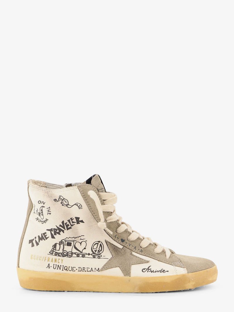 Golden Goose Golden Goose Francy Journey Print Leather Sneakers Gris - World Class Fashion
