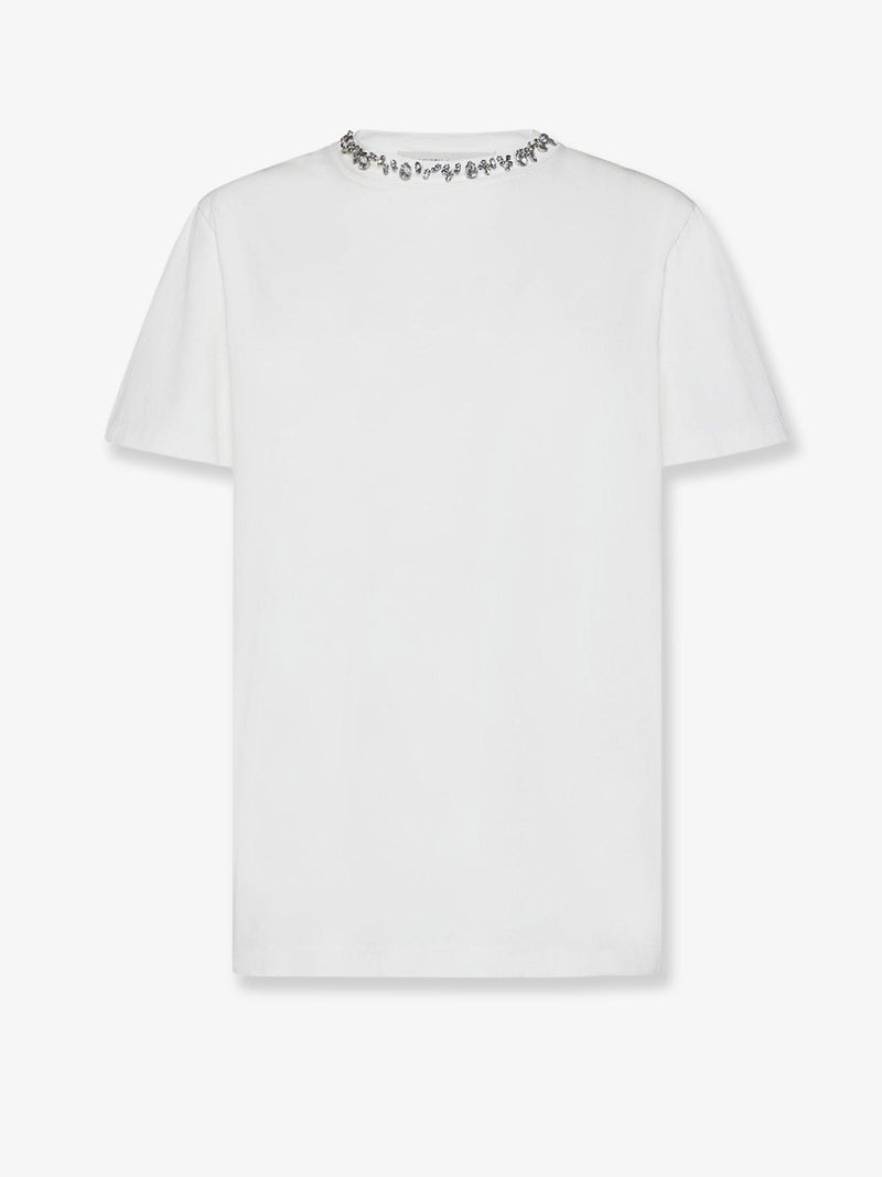 Golden Goose Golden Goose Cotton T-Shirt with Rhinestones White Women - World Class Fashion