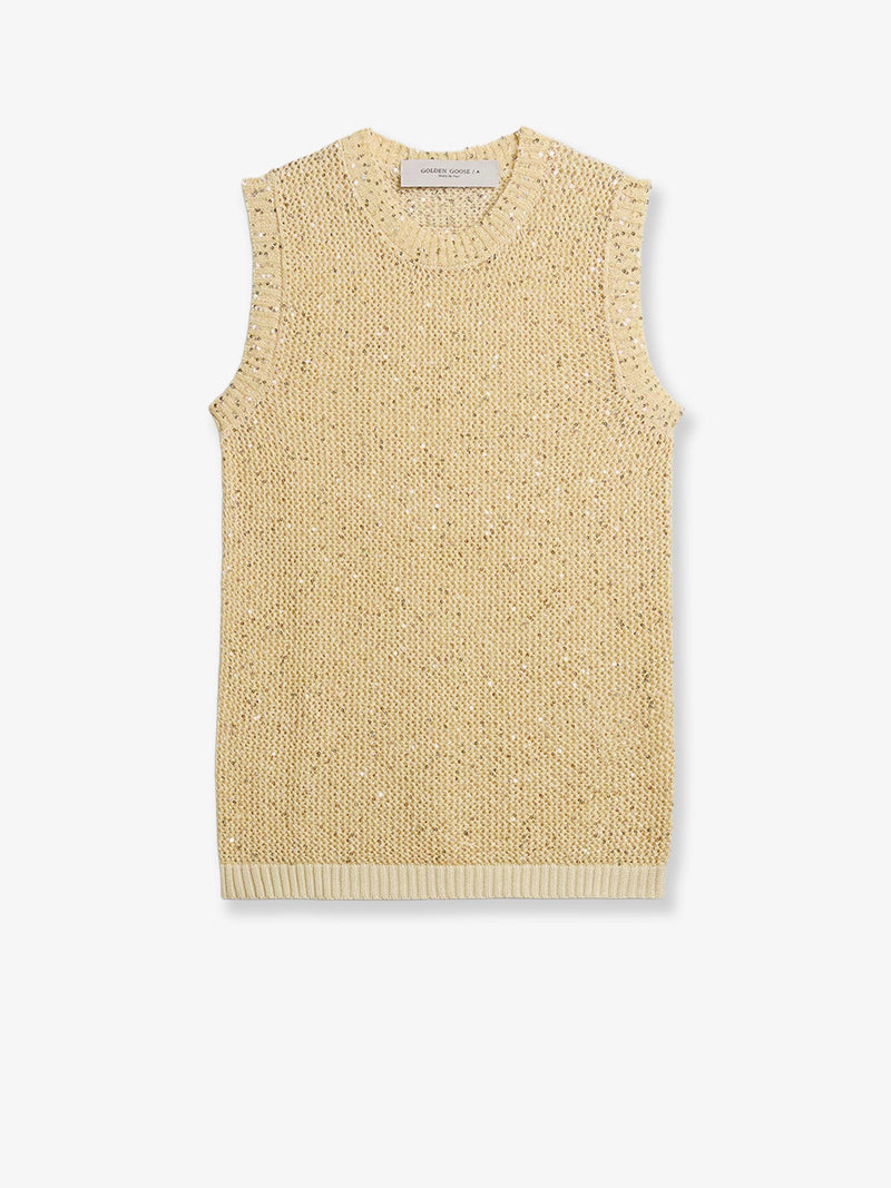 Golden Goose Golden Goose Melyssa Jersey Lentejuelas Beige - World Class Fashion