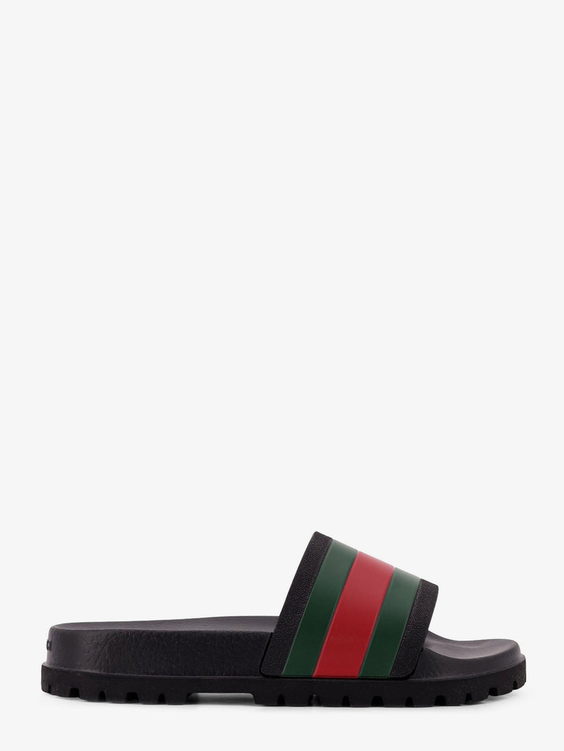 Gucci Gucci Rubber Slide With Web Detail Black Men - World Class Fashion