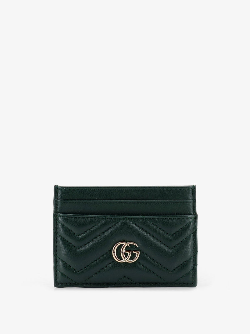 Gucci Gucci GG Marmont Leather Card Holder Green - World Class Fashion