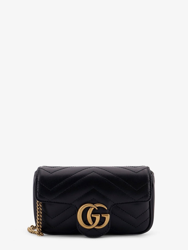 Gucci Gucci GG Marmont Mini Leather Crossbody Bag Black - World Class Fashion