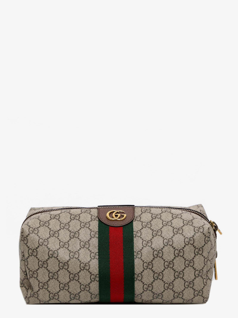 Gucci Gucci GG Supreme Fabric Beauty Case Beige - World Class Fashion