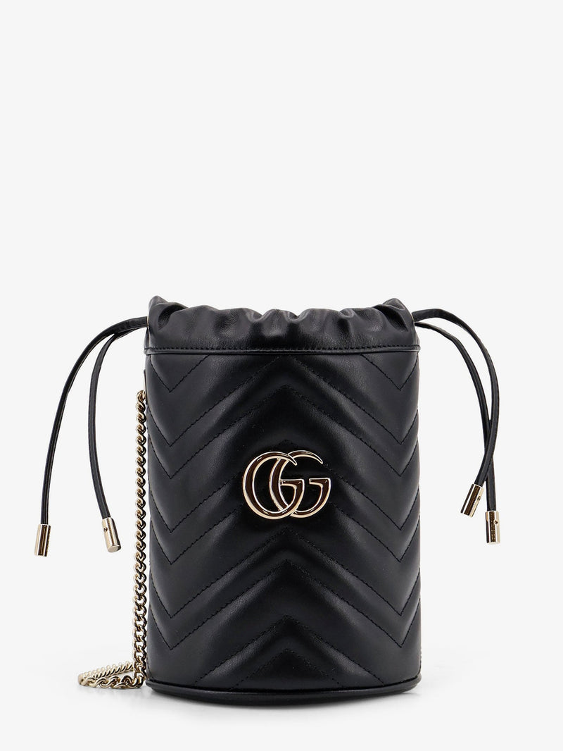 Gucci Gucci GG Marmont Matelassé Leather Bucket Bag Black - World Class Fashion