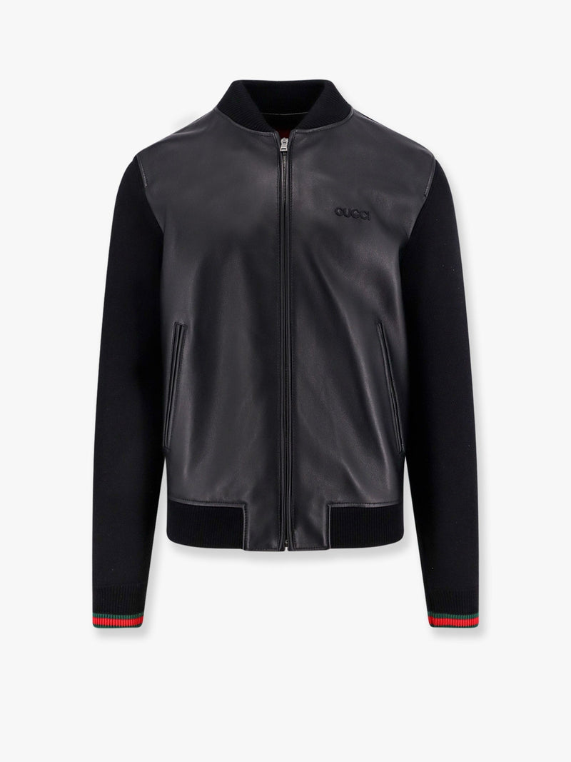 Gucci Gucci Leather and Wool Jacket Black - World Class Fashion
