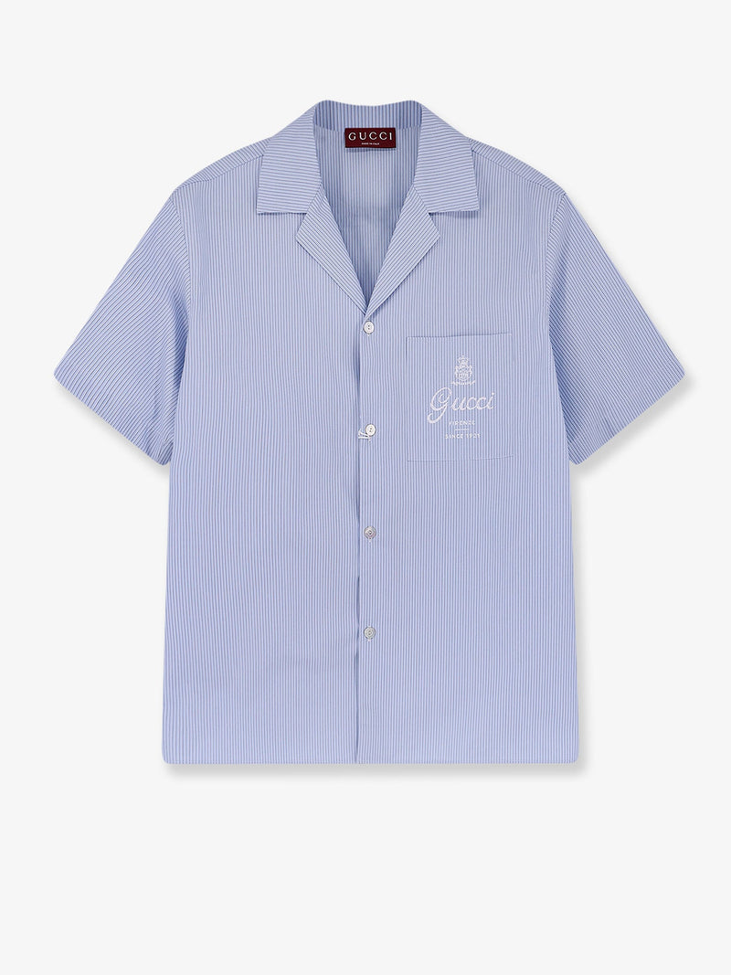 Gucci Gucci Striped Cotton Shirt Blue Men - World Class Fashion