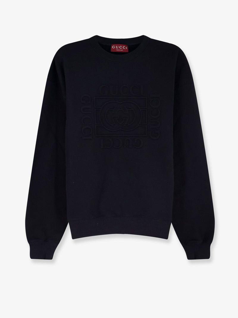 Gucci Sudadera Gucci de algodón con logo repujado negra - World Class Fashion