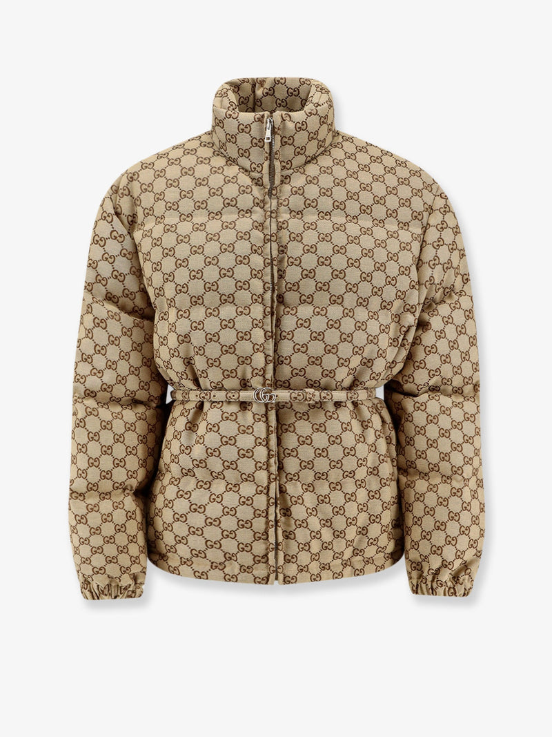 Gucci Chaqueta acolchada Gucci GG de tela beige para mujer - World Class Fashion
