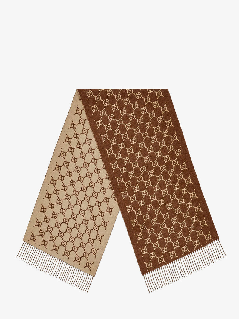 Gucci Bufanda de cachemir Gucci con estampado GG beige - World Class Fashion