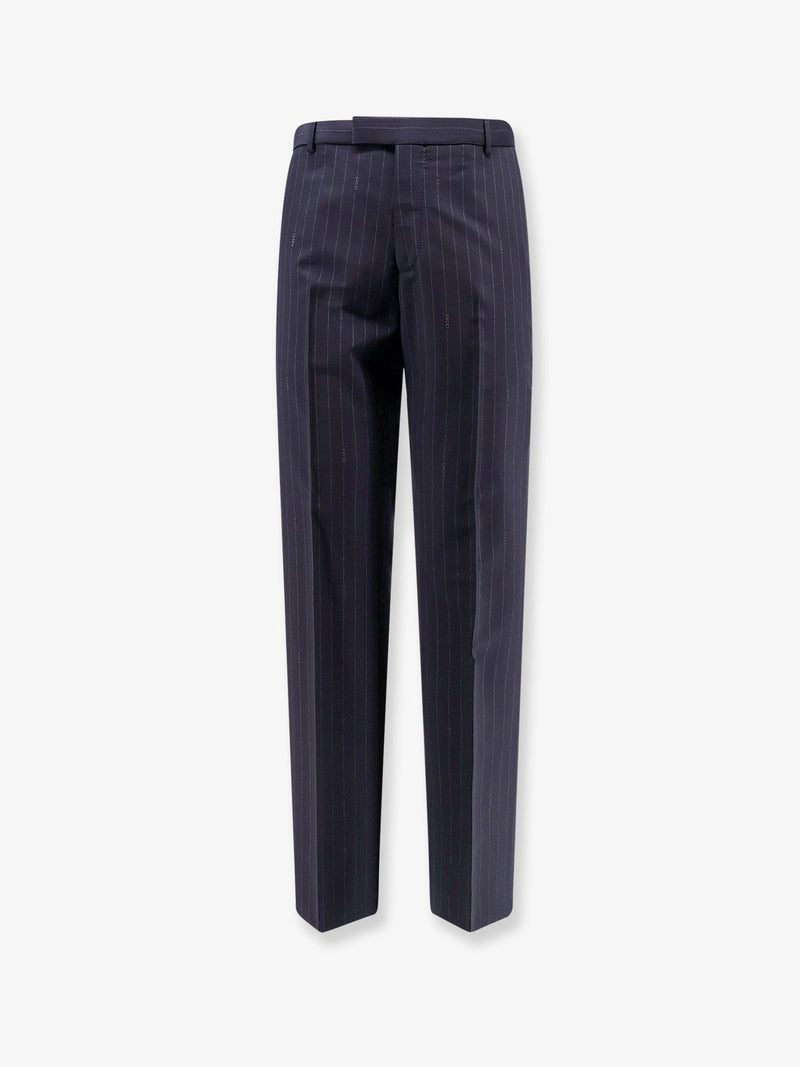 Gucci Gucci Pinstripe Wool Trousers Blue Men - World Class Fashion