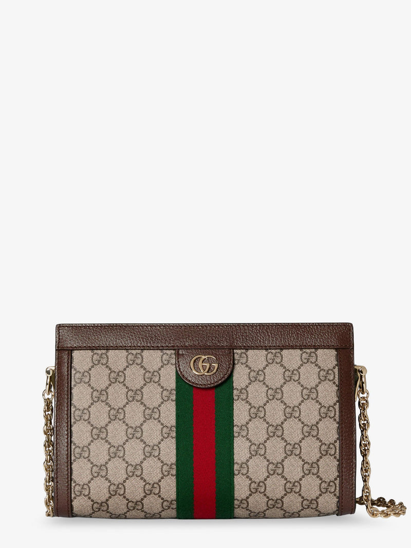 Gucci Gucci Coated Canvas Ophidia Shoulder Bag Beige - World Class Fashion