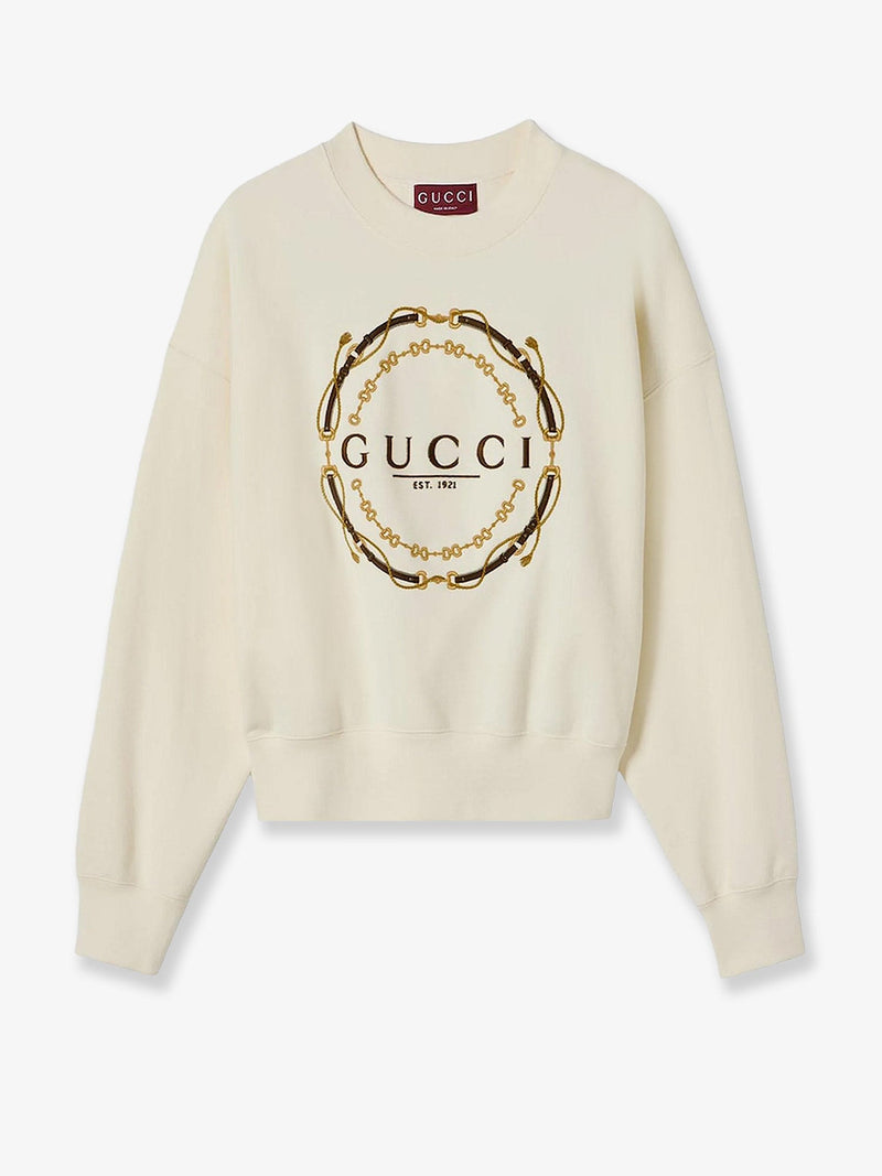 Gucci Gucci Brushed Cotton Jersey Sweatshirt White - World Class Fashion