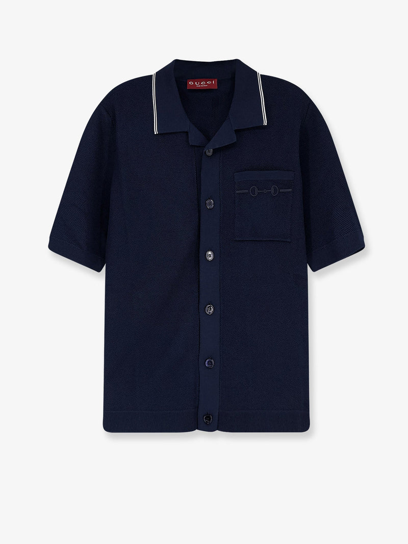 Gucci Gucci Viscose Blend Polo Shirt Blue Men - World Class Fashion