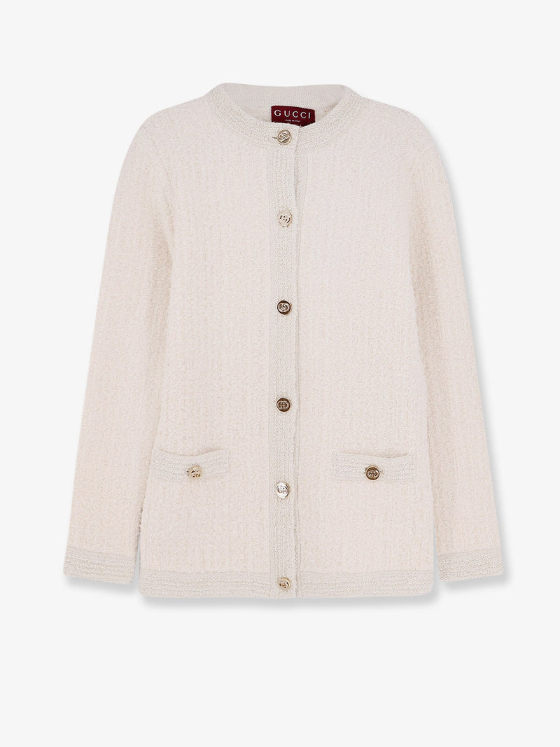Gucci Gucci Wool and Cotton Blend Cardigan Beige - World Class Fashion