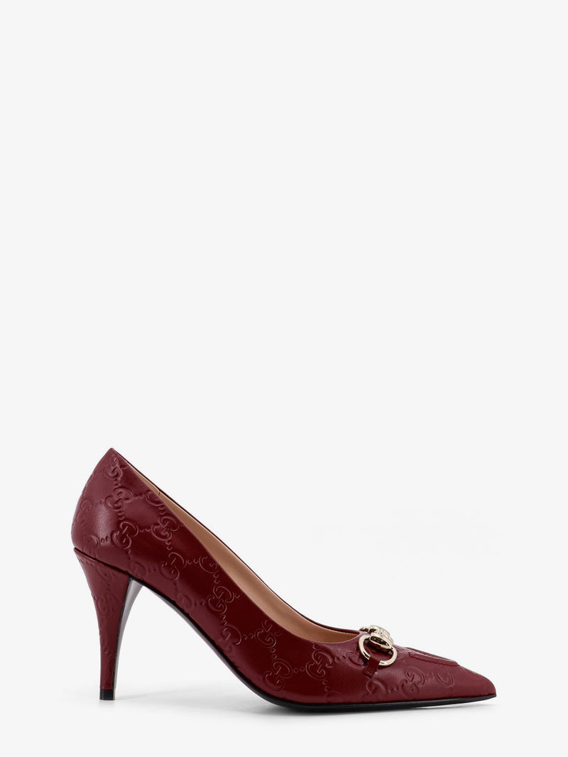 Gucci Gucci Rosso Ancora GG Leather Pumps Red Women - World Class Fashion