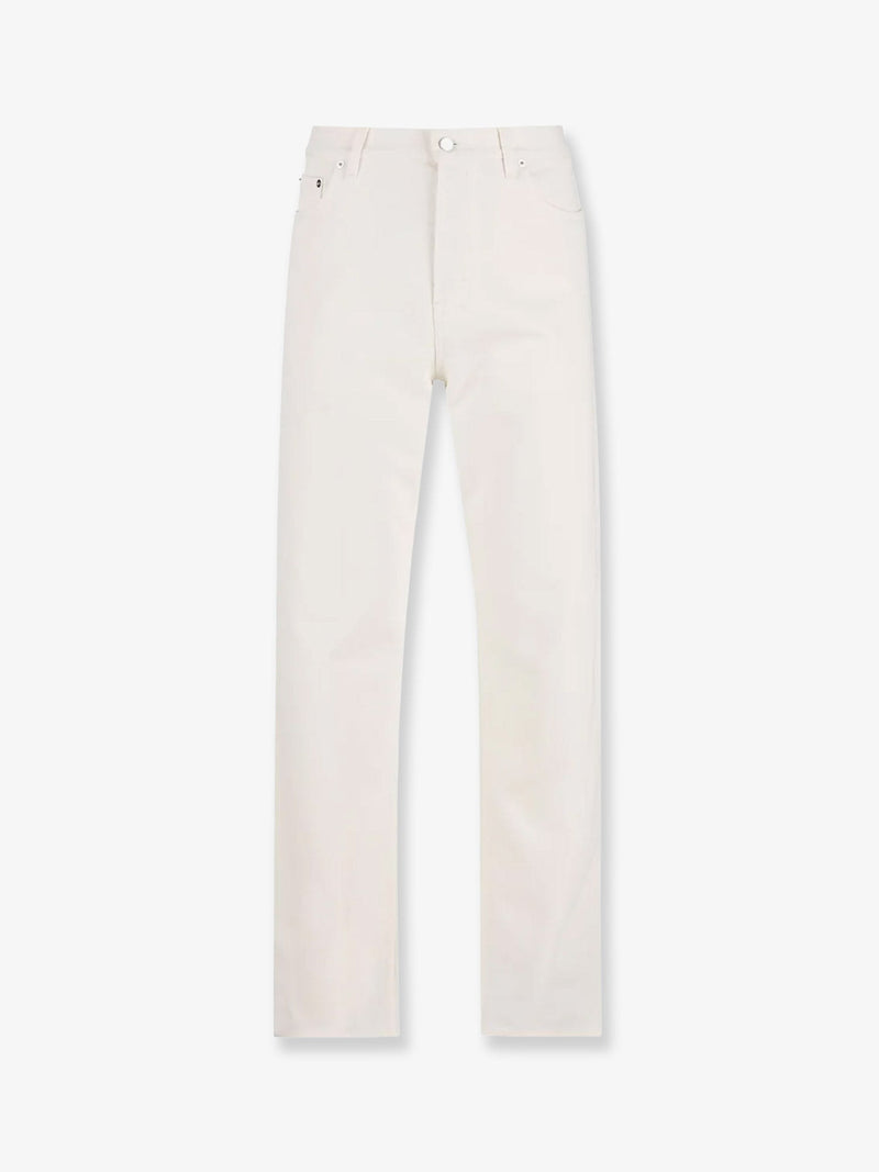 Gucci Gucci Denim Trousers with Metal Horsebit Detail White - World Class Fashion