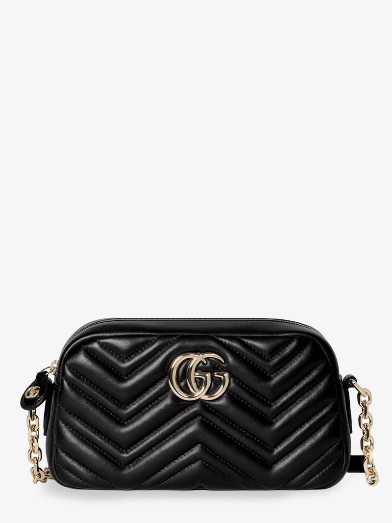 Gucci Gucci GG Marmont Leather Camera Bag Black - World Class Fashion