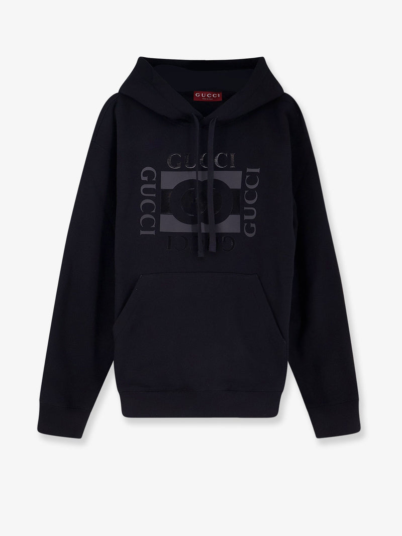 Gucci Sudadera de algodón Gucci con estampado GG Incrocio negra - World Class Fashion