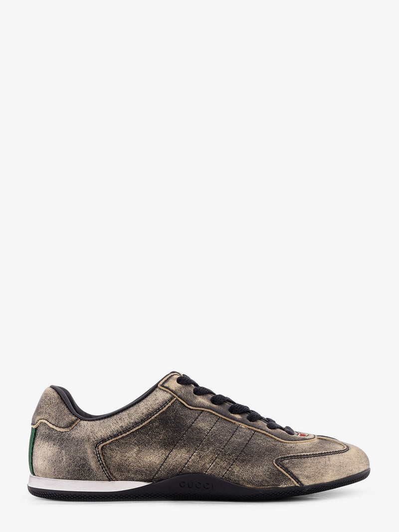 Gucci Gucci Shift Délavé Leather Sneakers Grey - World Class Fashion