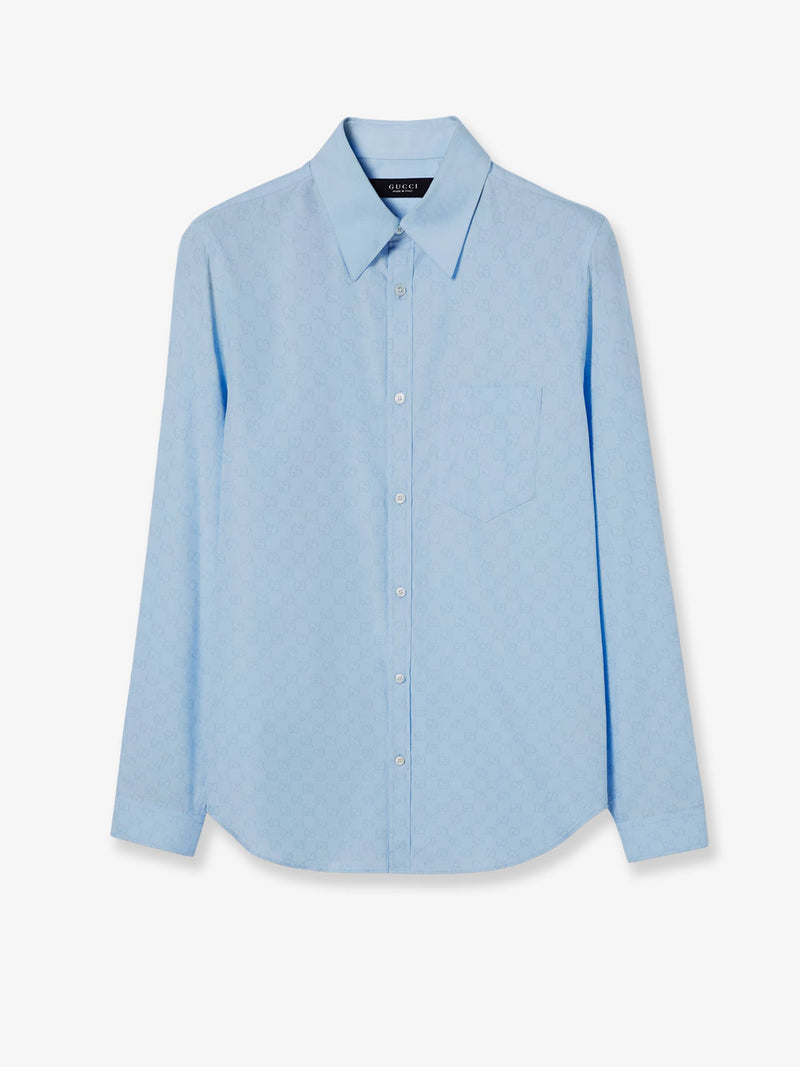 Gucci Gucci GG Cotton Shirt Blue Men - World Class Fashion
