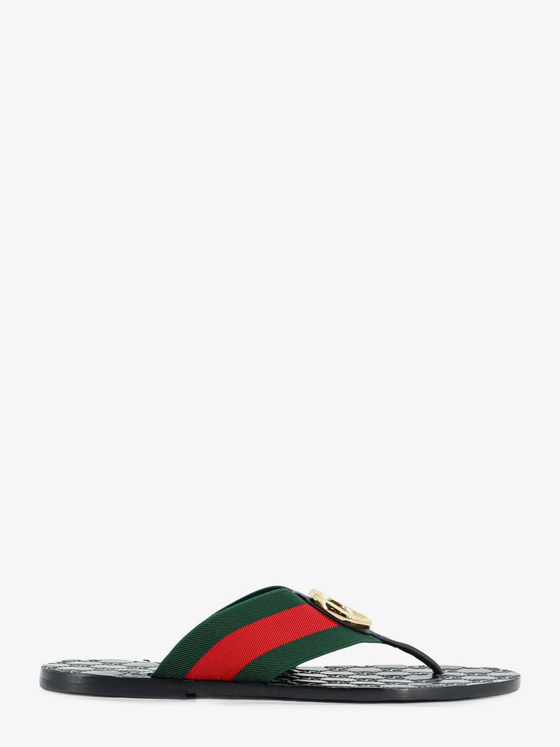 Gucci Gucci Riviera Leather Sandals Black - World Class Fashion