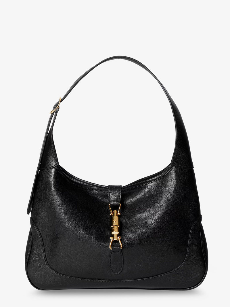 Gucci Gucci Jackie 1961 Hammered Leather Shoulder Bag Black - World Class Fashion