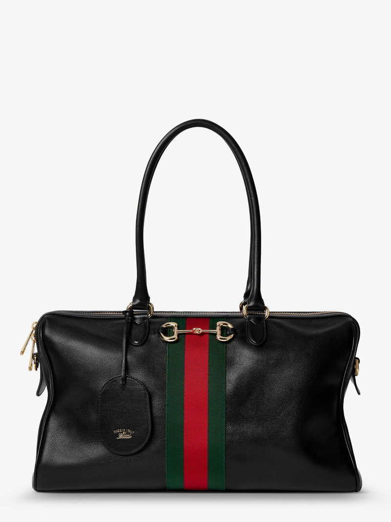 Gucci Gucci Borsetto Leather Shoulder Bag Black - World Class Fashion