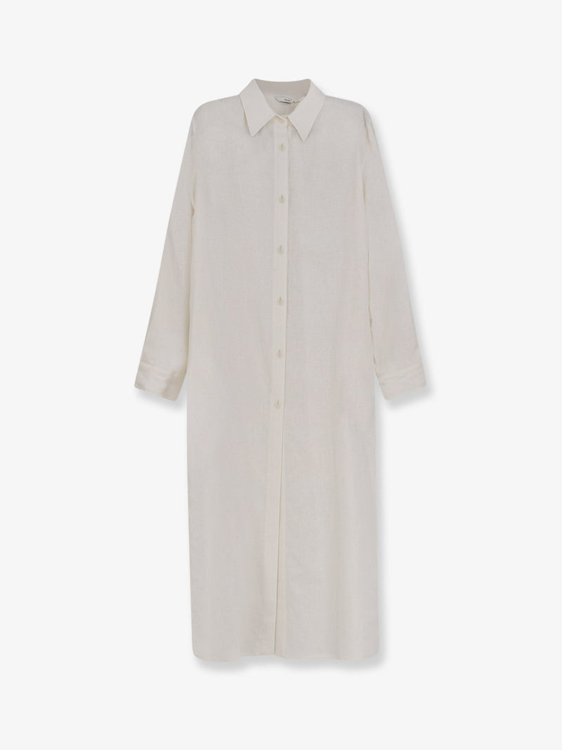 Hevo Vestido Camisero Hevo Arigliano Lino Viscosa Blanco - World Class Fashion