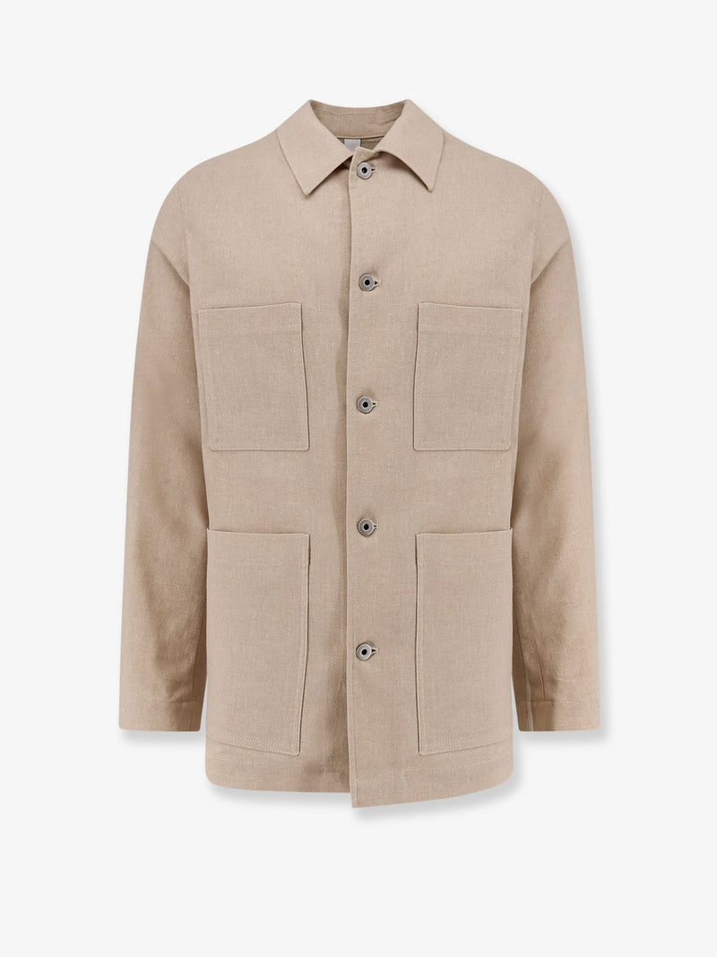 Hevo Chaqueta Hevo Castelluccio de algodón y lino, color beige - World Class Fashion