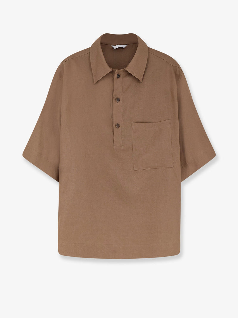 Hevo Hevo Montursi Linen Viscose Shirt Brown - World Class Fashion