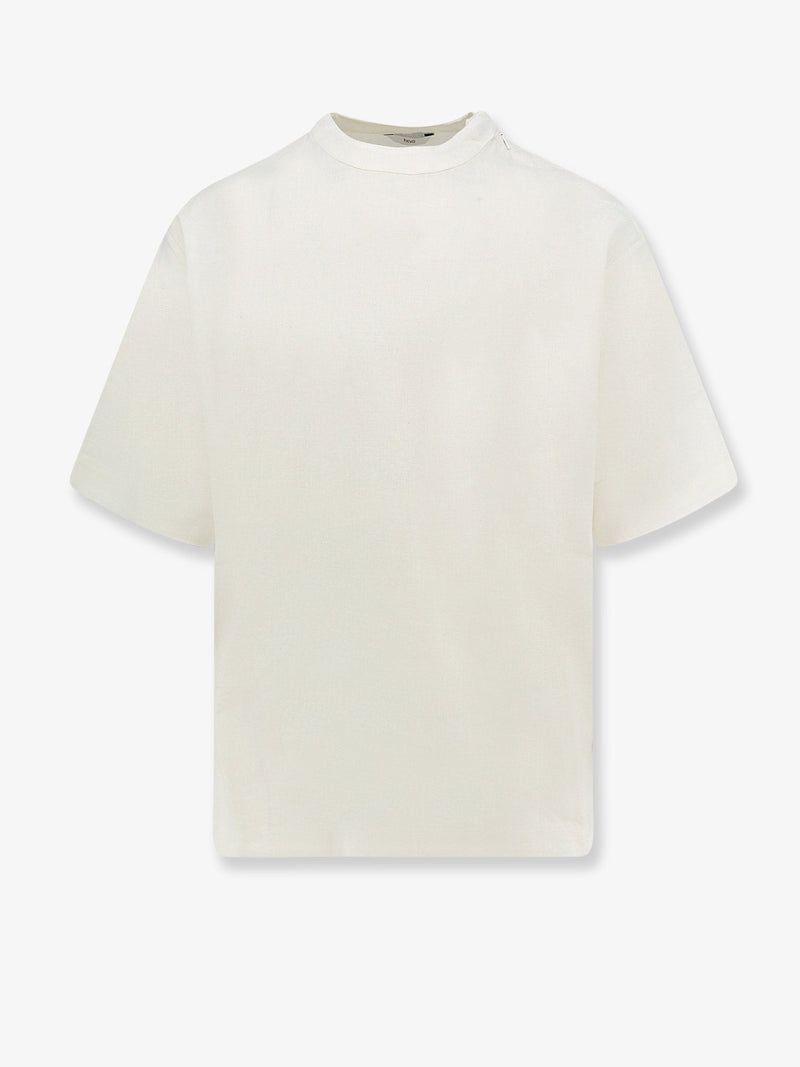Hevo Camiseta Hevo Ripalta de Lino Viscosa Blanca - World Class Fashion