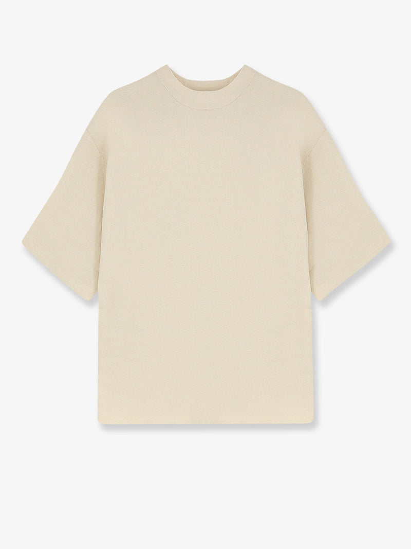 Hevo Camiseta Hevo Ripalta Lino Viscosa Beige - World Class Fashion