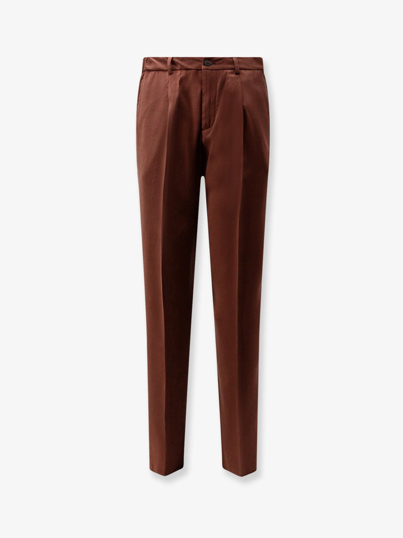 Hevo Hevo Torre Canne Modal Blend Trousers Brown - World Class Fashion