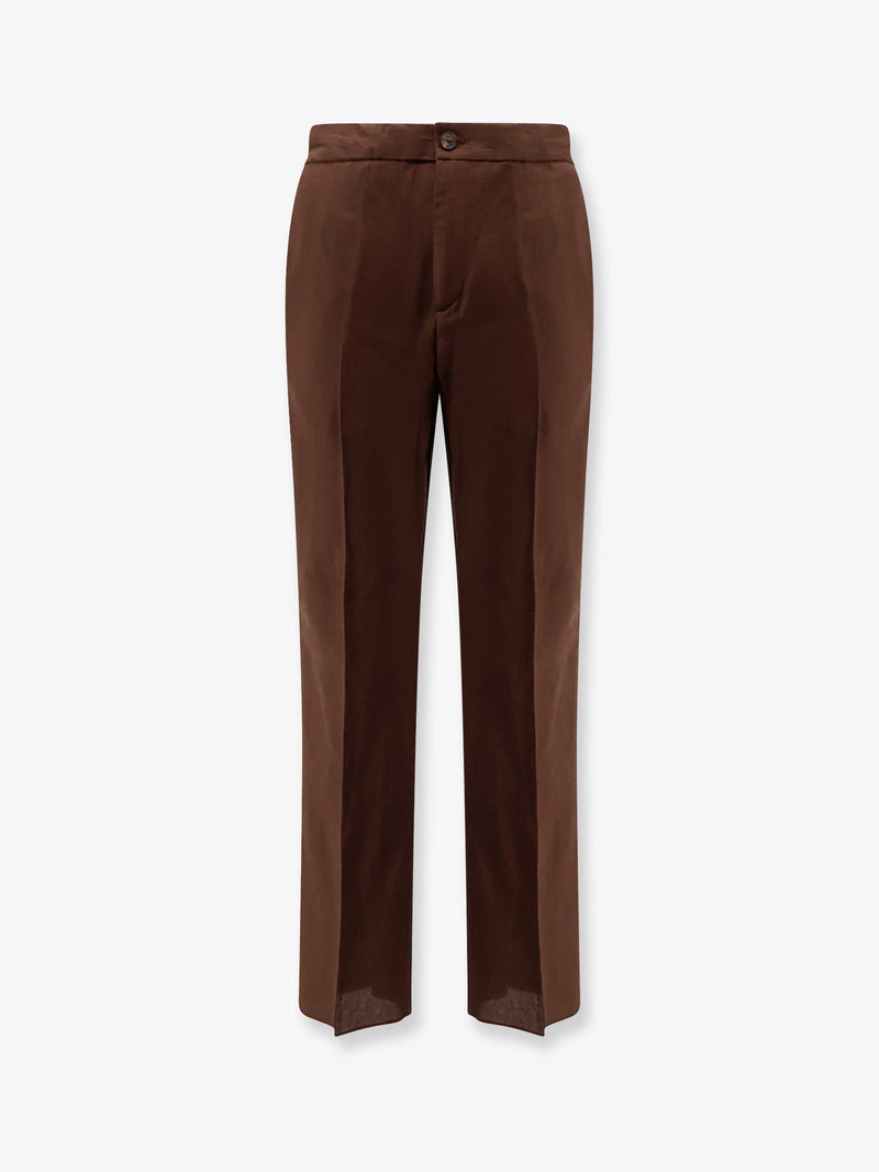 Hevo Hevo Torre Chianca Linen Viscose Trousers Brown - World Class Fashion