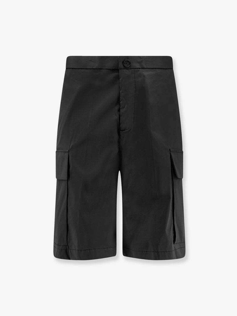Hevo Hevo Cotton Blend Cargo Bermuda Shorts Black - World Class Fashion